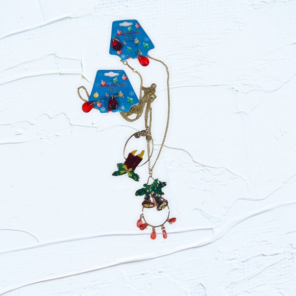 Christmas Bells & Candlestick Vintage Necklace Sets - Picture 3 of 14